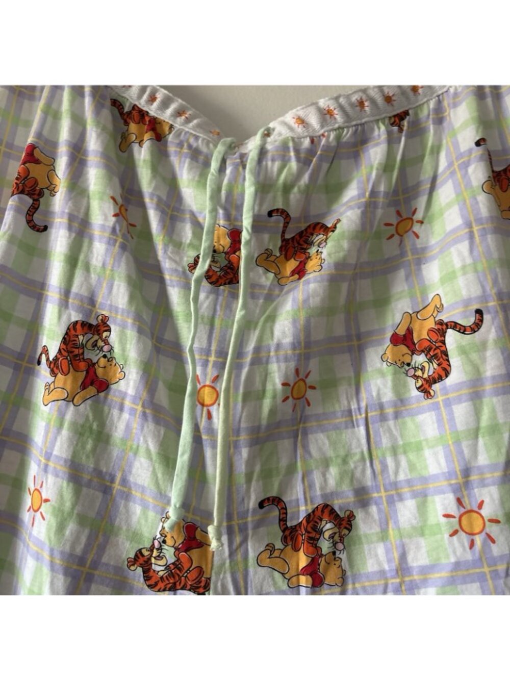 Vintage Winnie The Pooh & Tigger Pajama Pants Plaid Women’s XL Cotton Loungewear - Picture 15 of 16